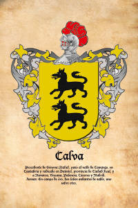 Escudo heráldico del apellido CALVA