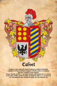 Escudo heráldico del apellido CALVET