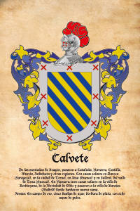 Escudo heráldico del apellido CALVETE