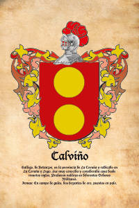 Escudo heráldico del apellido CALVIÑO