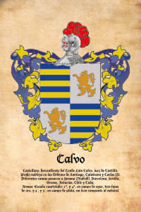 Escudo heráldico del apellido CALVO