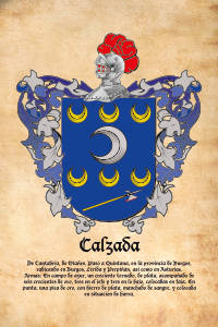 Escudo heráldico del apellido CALZADA