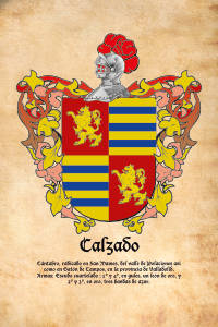 Escudo heráldico del apellido CALZADO