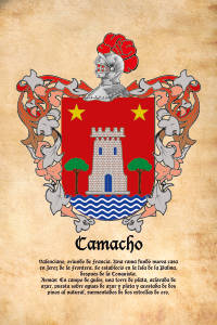 Escudo heráldico del apellido CAMACHO