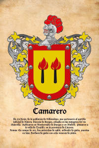 Escudo heráldico del apellido CAMARERO