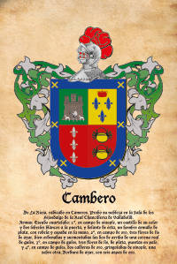 Escudo heráldico del apellido CAMBERO
