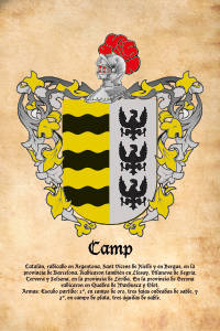 Escudo heráldico del apellido CAMP