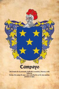 Escudo heráldico del apellido CAMPAYO