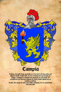 Escudo heráldico del apellido Campía