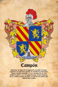 Escudo heráldico del apellido CAMPON
