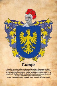 Escudo heráldico del apellido CAMPS