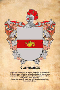 Escudo heráldico del apellido CAMUÑAS