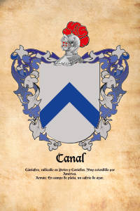 Escudo heráldico del apellido CANAL