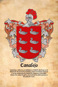 Escudo heráldico del apellido CANALEJO