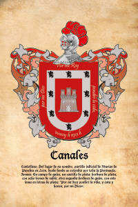 Escudo heráldico del apellido CANALES