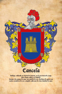 Escudo heráldico del apellido CANCELA