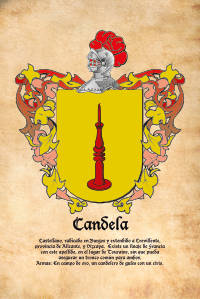 Escudo heráldico del apellido CANDELA