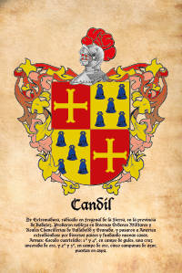 Escudo heráldico del apellido CANDIL