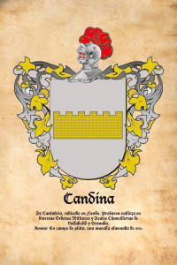 Escudo heráldico del apellido CANDINA