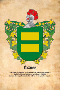 Escudo heráldico del apellido CANES