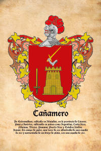 Escudo heráldico del apellido CAÑAMERO