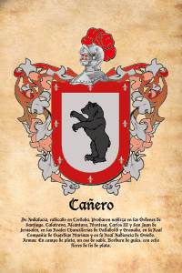 Escudo heráldico del apellido CAÑERO
