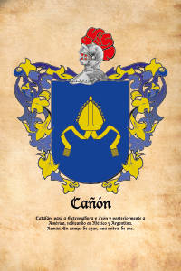 Escudo heráldico del apellido CAÑON