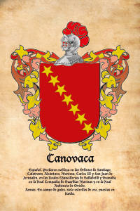 Escudo heráldico del apellido CANOVACA