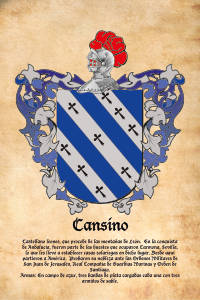 Escudo heráldico del apellido CANSINO