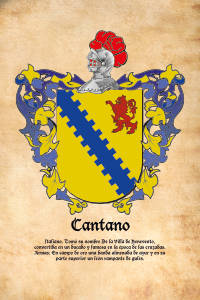 Escudo heráldico del apellido CANTANO