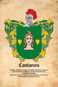 Escudo heráldico del apellido CANTARERO