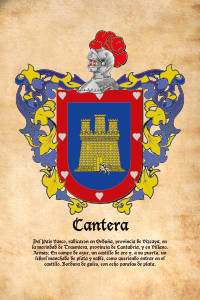 Escudo heráldico del apellido CANTERA