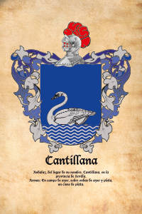 Escudo heráldico del apellido CANTILLANA