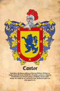 Escudo heráldico del apellido CANTOR