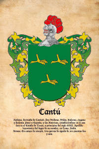 Escudo heráldico del apellido CANTU