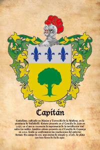 Escudo heráldico del apellido CAPITAN