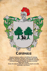 Escudo heráldico del apellido CARAVACA