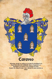Escudo heráldico del apellido CARAVEO