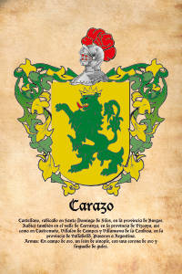 Escudo heráldico del apellido CARAZO