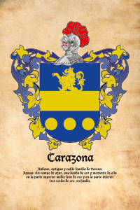 Escudo heráldico del apellido CARAZONA