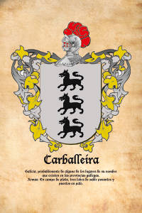 Escudo heráldico del apellido CARBALLEIRA