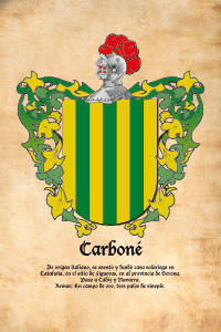 Escudo heráldico del apellido CARBONE
