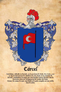 Escudo heráldico del apellido CARCEL