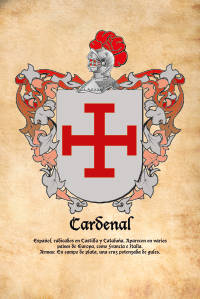 Escudo heráldico del apellido CARDENAL