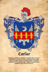 Escudo heráldico del apellido CARLIER