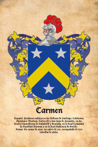 Escudo heráldico del apellido CARMEN