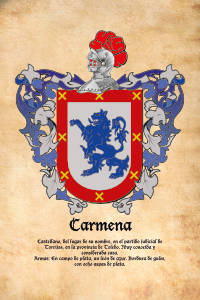Escudo heráldico del apellido CARMENA