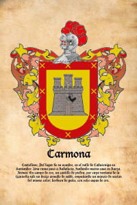 Escudo heráldico del apellido CARMONA