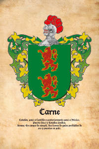 Escudo heráldico del apellido CARNE