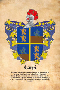 Escudo heráldico del apellido CARPI